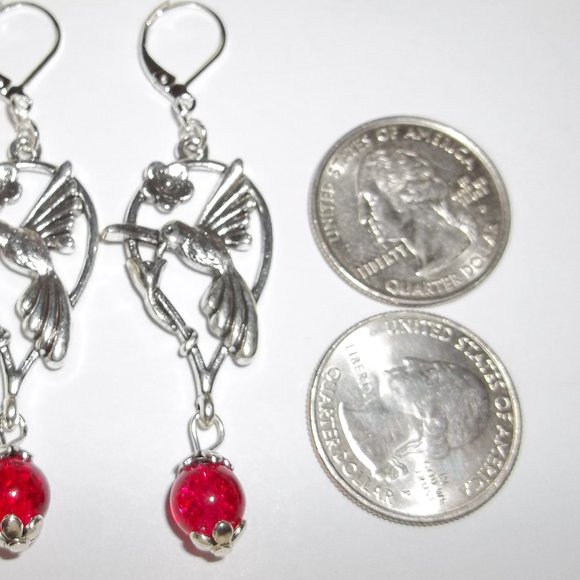 Hummingbird Earring Set Large Big Statement 4523 - Picture 8 of 8